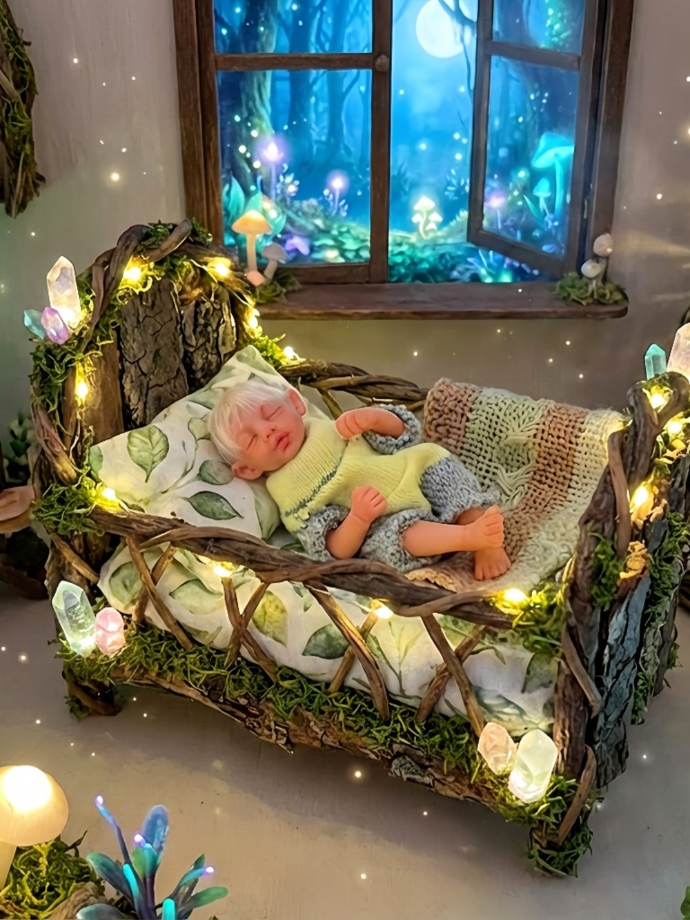 Miniature Polymer Clay Baby Elf
